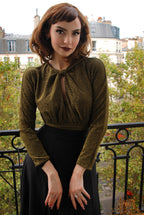 Malia Top in Gold Lurex Ponte | Laura Byrnes Design