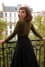 Malia Top in Gold Lurex Ponte | Laura Byrnes Design