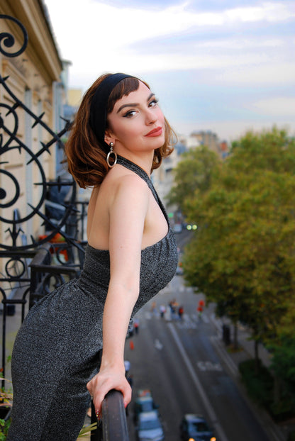 Malia Wiggle Dress in Silver Lurex | Laura Byrnes Designs