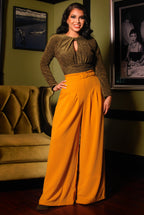 Malia Top in Gold Lurex Ponte | Laura Byrnes Design