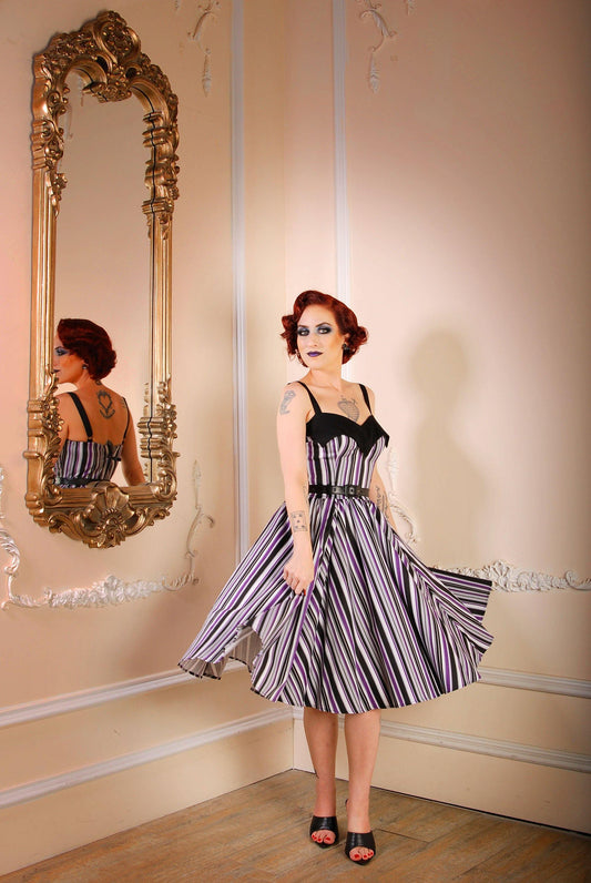 Stephanie Swing Dress in Solstice Stripe  | Pinup Couture - pinupgirlclothing.com