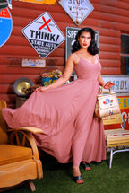 Amalie Ballerina Daytime Maxi Gown in Mulberry Pink