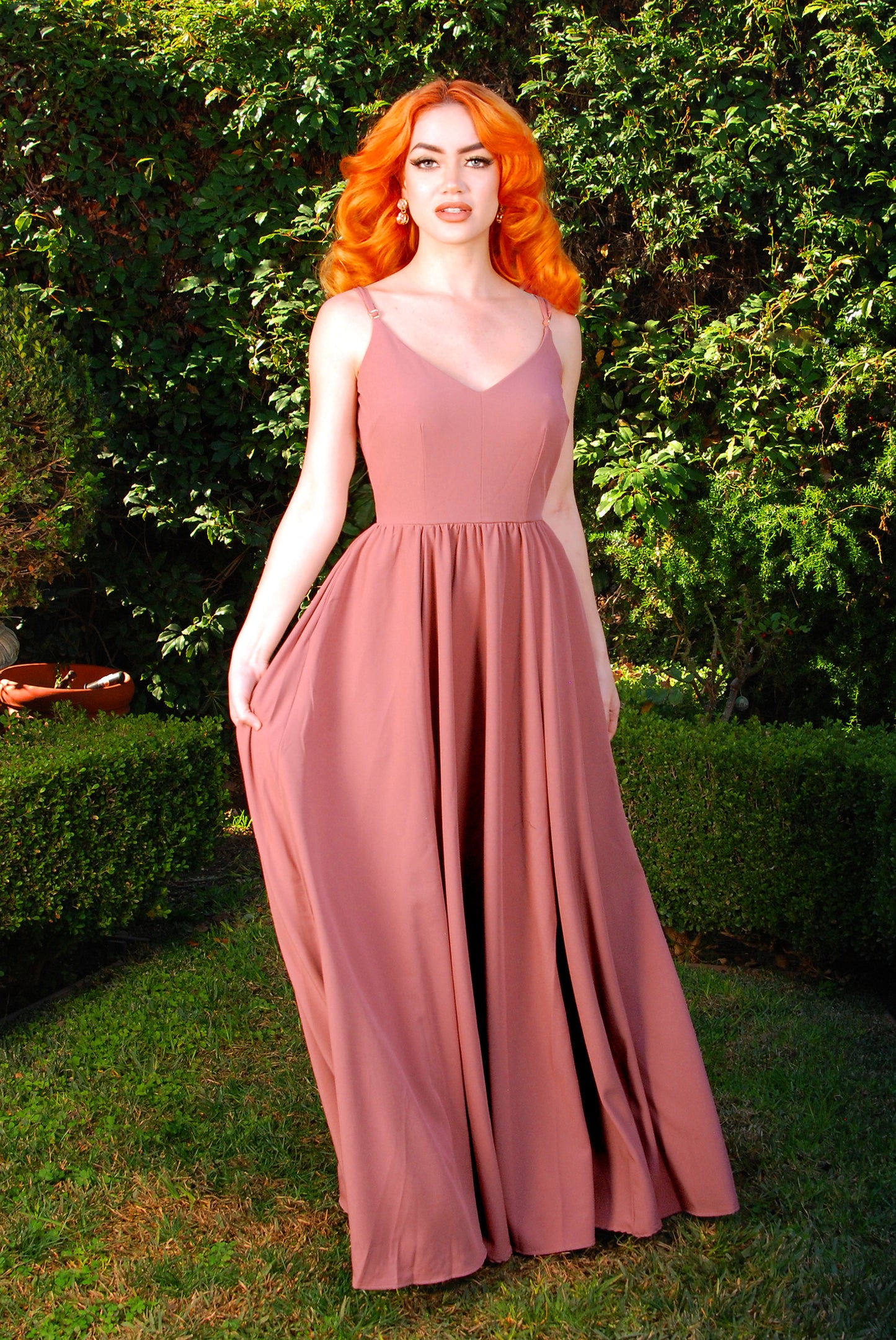 OYS - XS - S - Final Sale - Amalie Ballerina Daytime Maxi Gown in Mulberry Crepe | Laura Byrnes