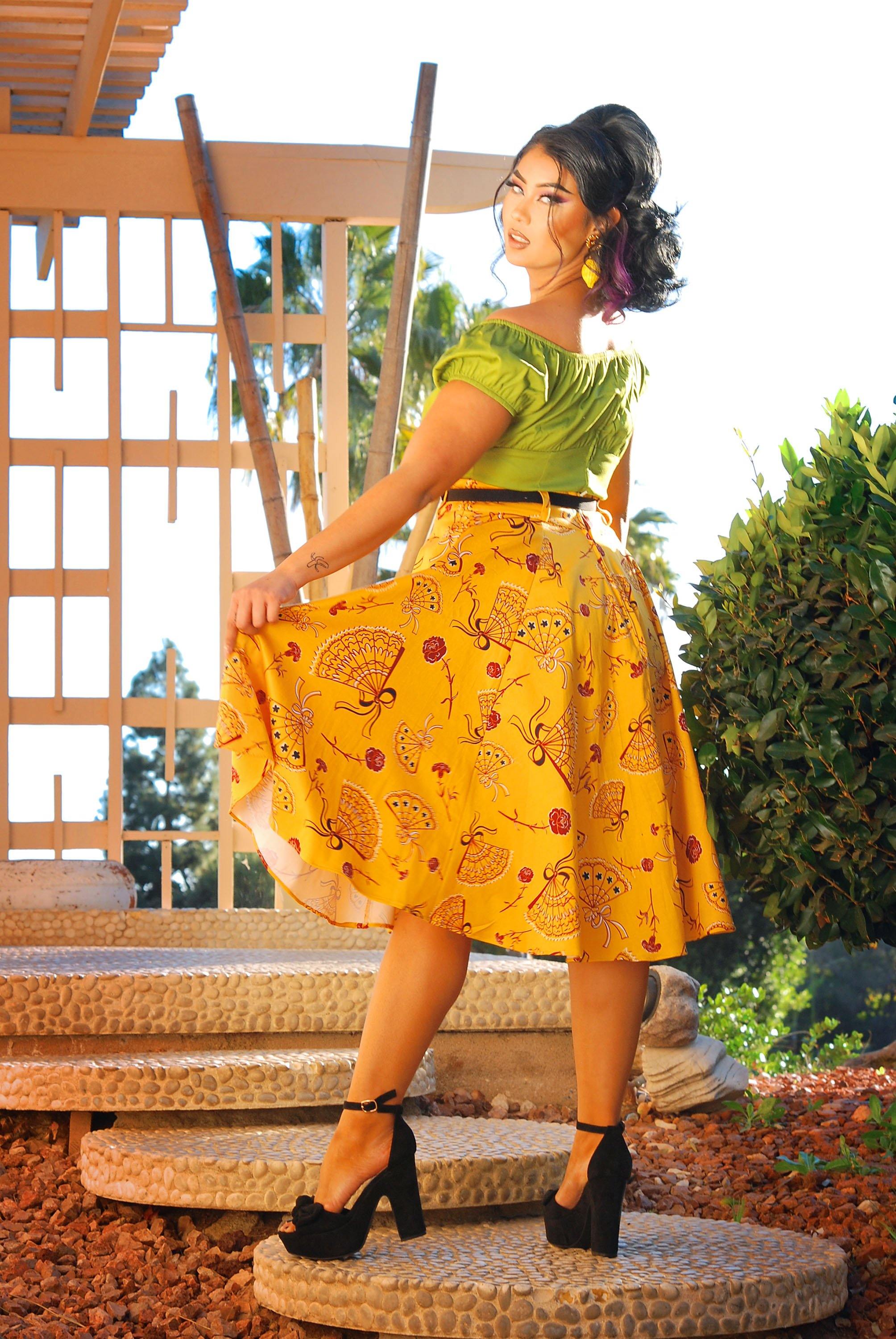 Mustard 2025 swing skirt