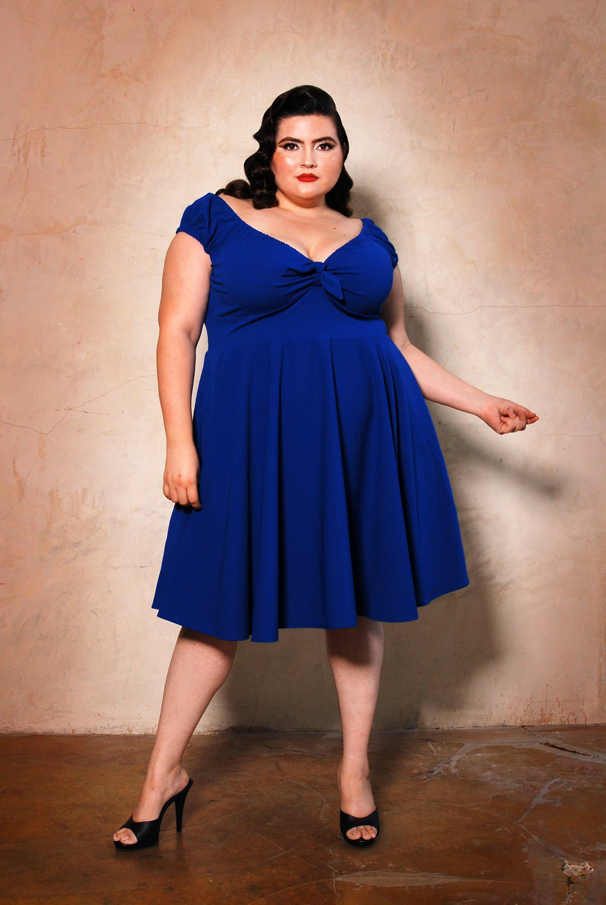 Natalie Dress in Royal Blue Crepe | Pinup Couture pinupgirlclothing.com Natalie Dress in Royal Blue Crepe | Pinup Couture pinupgirlclothing.com