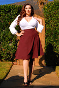 Viva 40s Tulip Skirt in Eggplant Crepe