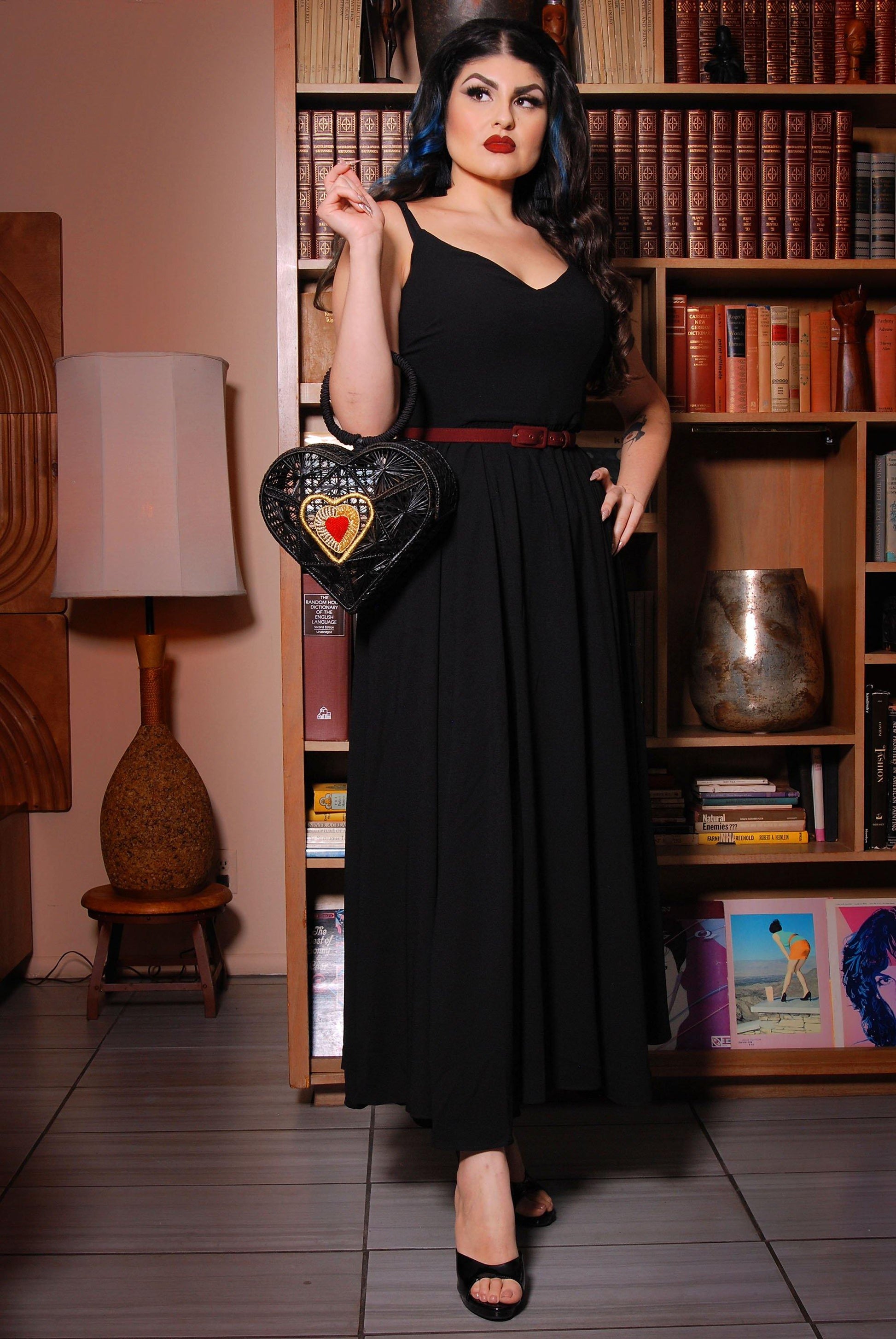 Coming Soon - Amalie Ballerina Daytime Maxi Gown in Solid Black | Pinup Couture - pinupgirlclothing.com