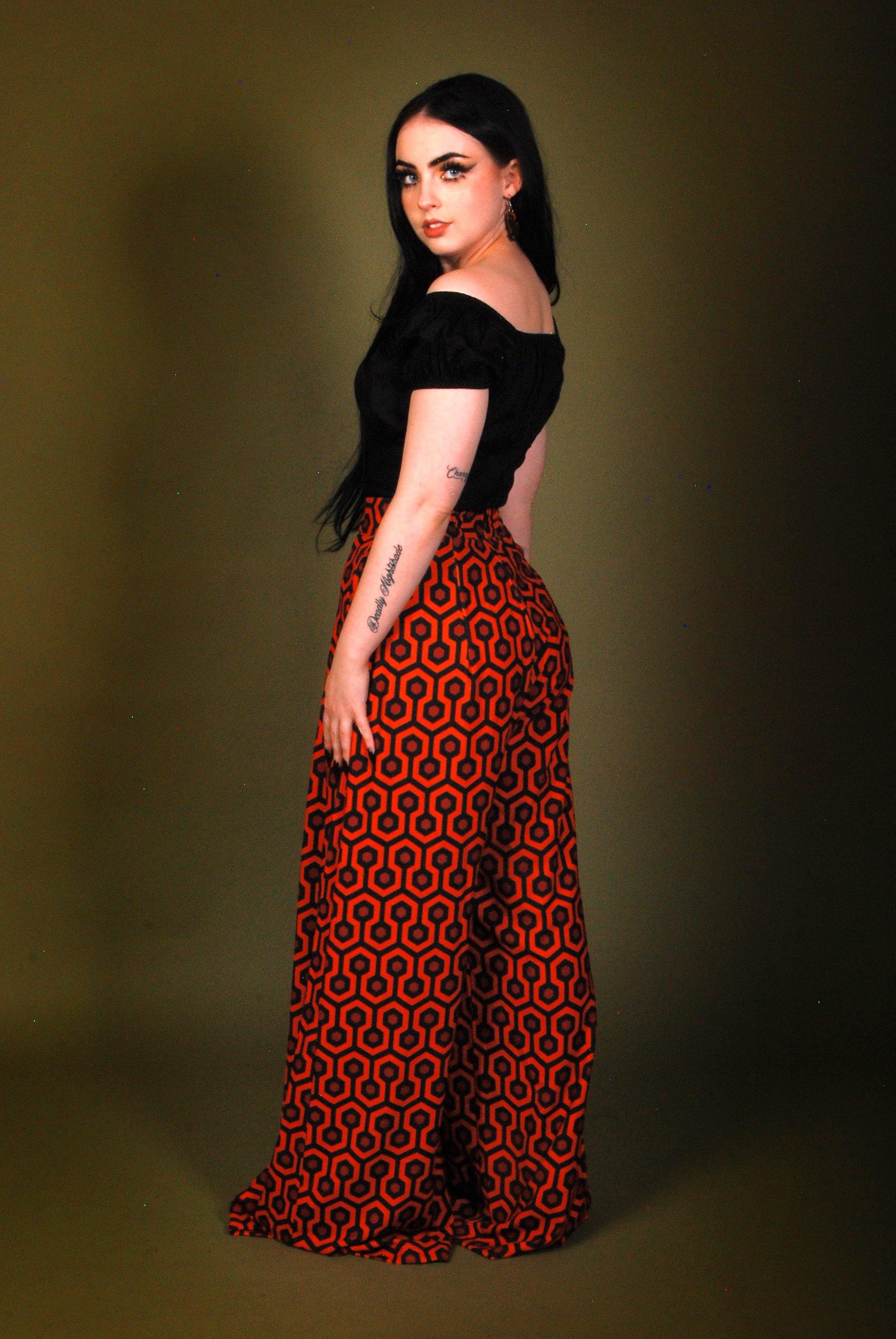 Coming Soon - Dietrich Trousers in Hotel Hexagon Print 32" Inseam | Laura Byrnes Designs - pinupgirlclothing.com