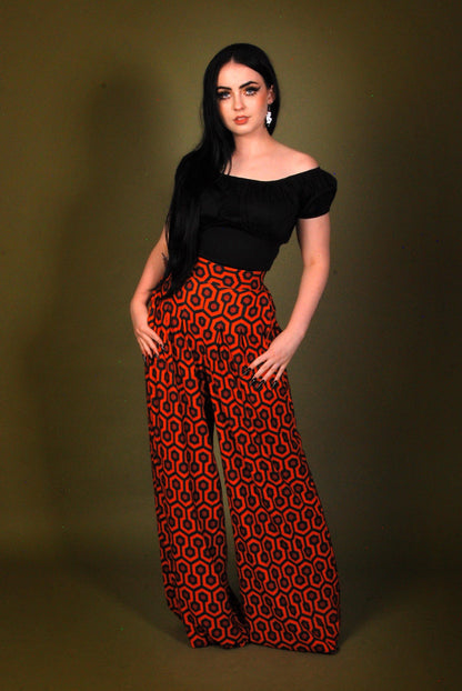 Coming Soon - Dietrich Trousers in Hotel Hexagon Print 32" Inseam | Laura Byrnes Designs - pinupgirlclothing.com