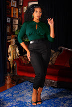 Malia Top in Dark Green ITY | Laura Byrnes Design - pinupgirlclothing.com
