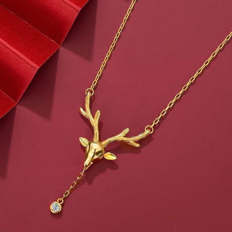 Stag Necklace in Gold - pinupgirlclothing.com