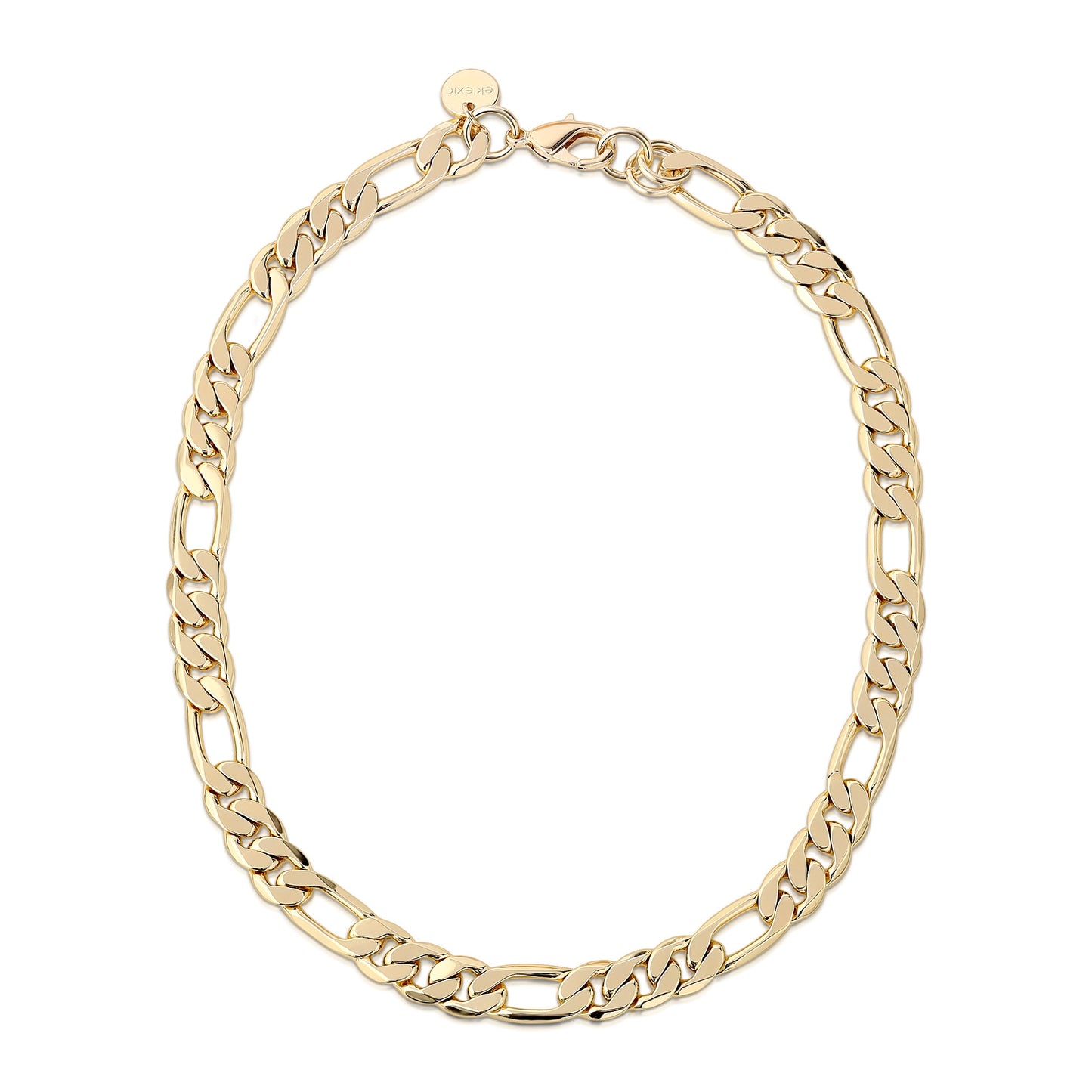 AXEL 10K Gold  or Silver Plated Figaro Chain Necklace |Eklexic
