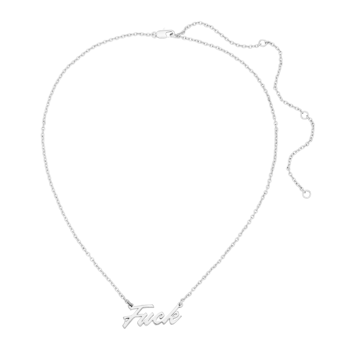 F*** Script Necklace | Gold or Silver | Eklexic Jewelry