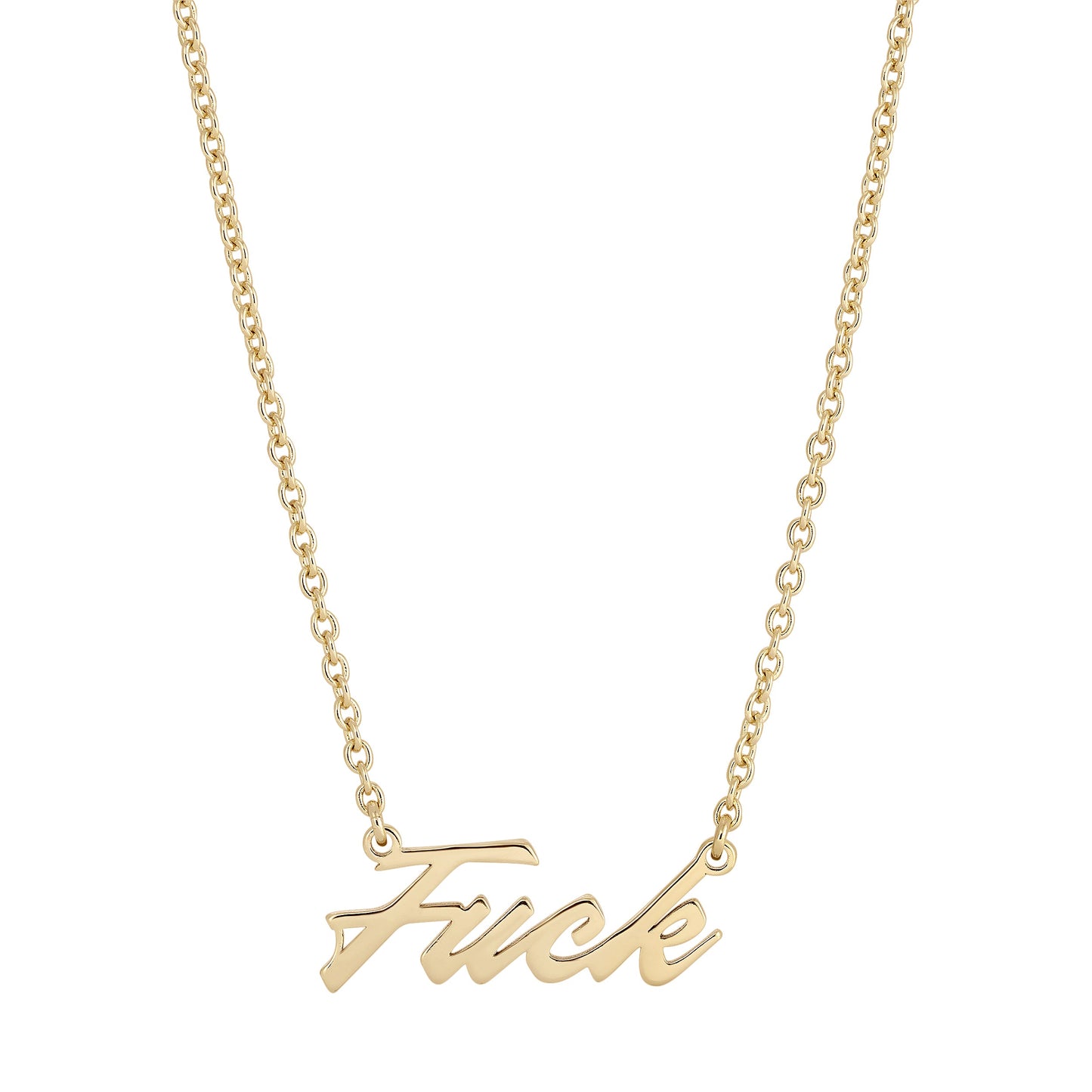 F*** Script Necklace | Gold or Silver | Eklexic Jewelry
