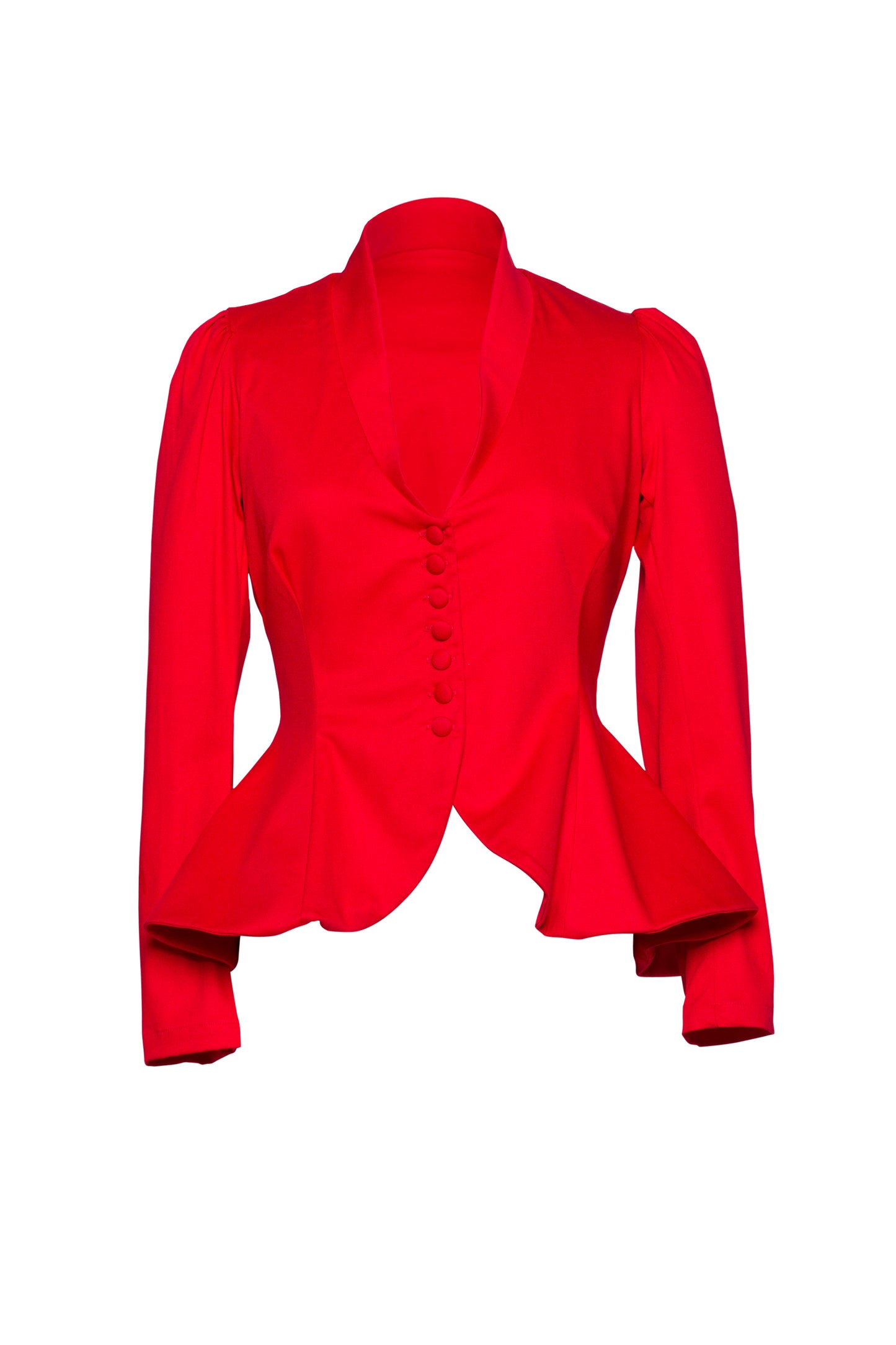 Morgana Jacket in Red Twill | Laura Byrnes Design
