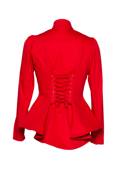 Morgana Jacket in Red Twill | Laura Byrnes Design