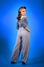 Kayla Top in Grey Leopard Crepe
