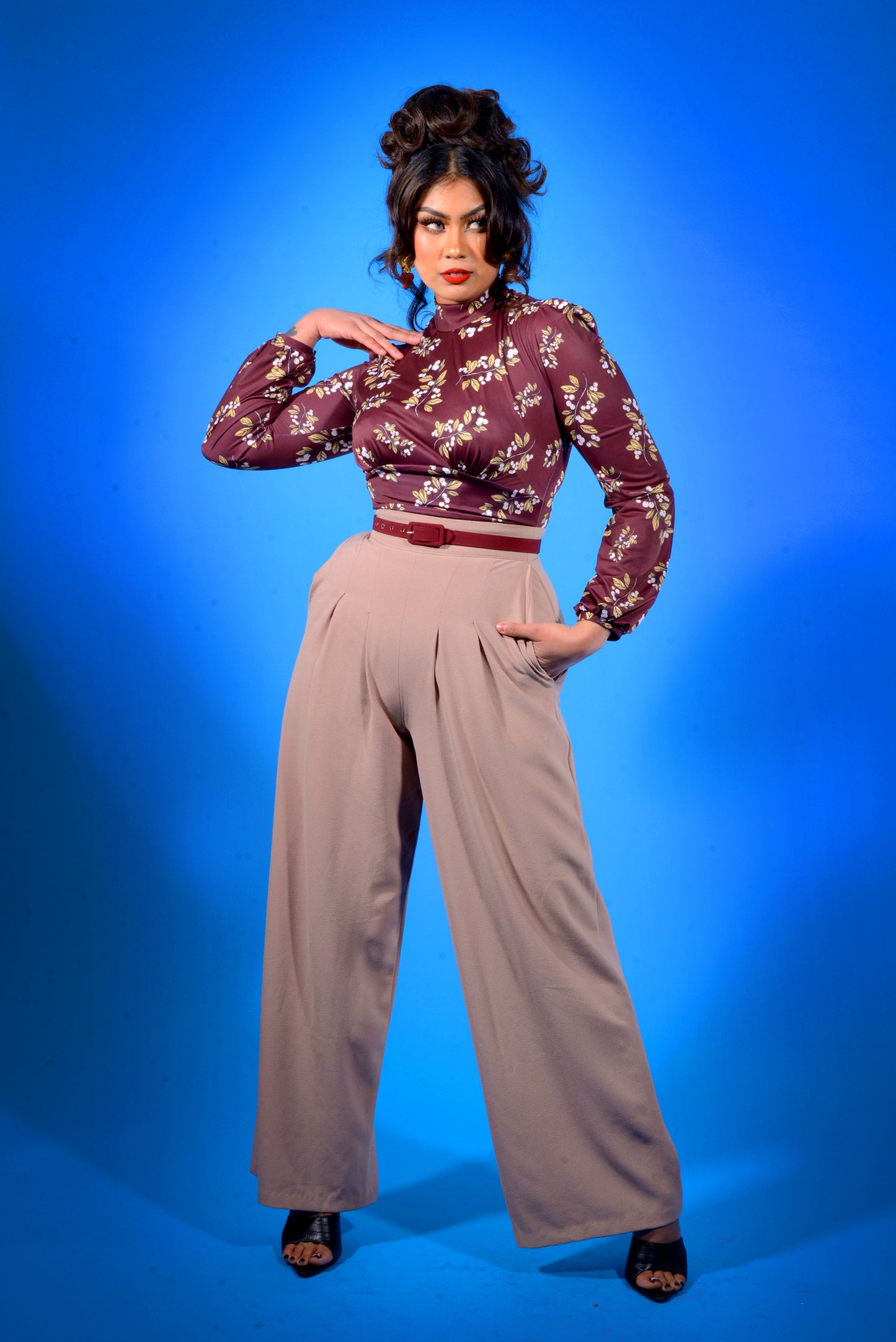 Hepburn Trousers in Mocha Crepe | Laura Byrnes Design