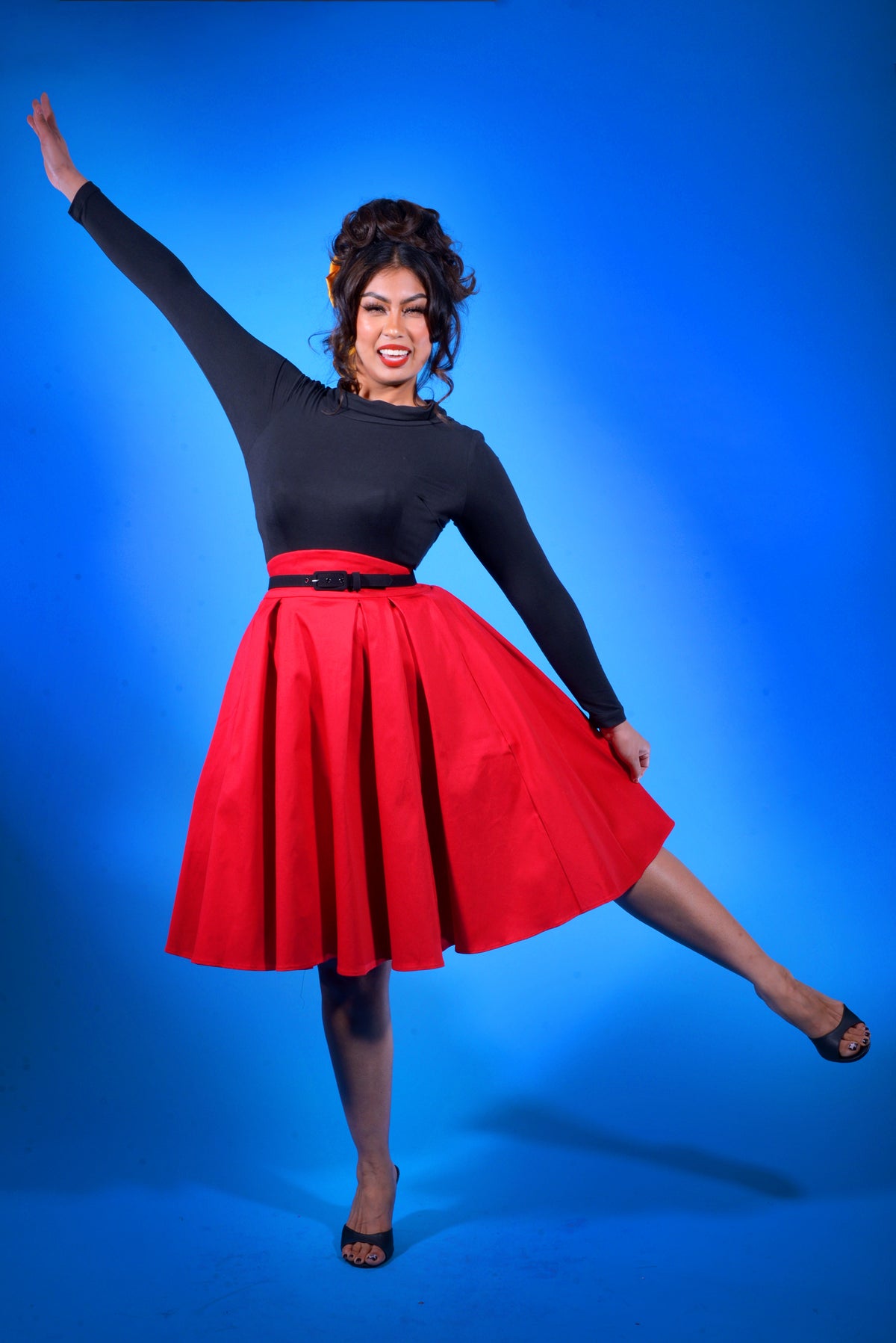 Long Jun Skirt in Red Twill | Laura Byrnes Design