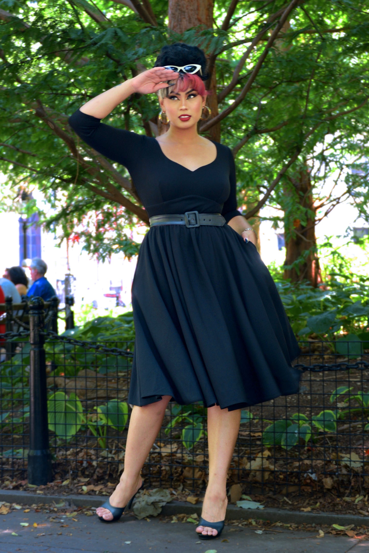 Priscilla Swing Dress in Black | Laura Byrnes Design