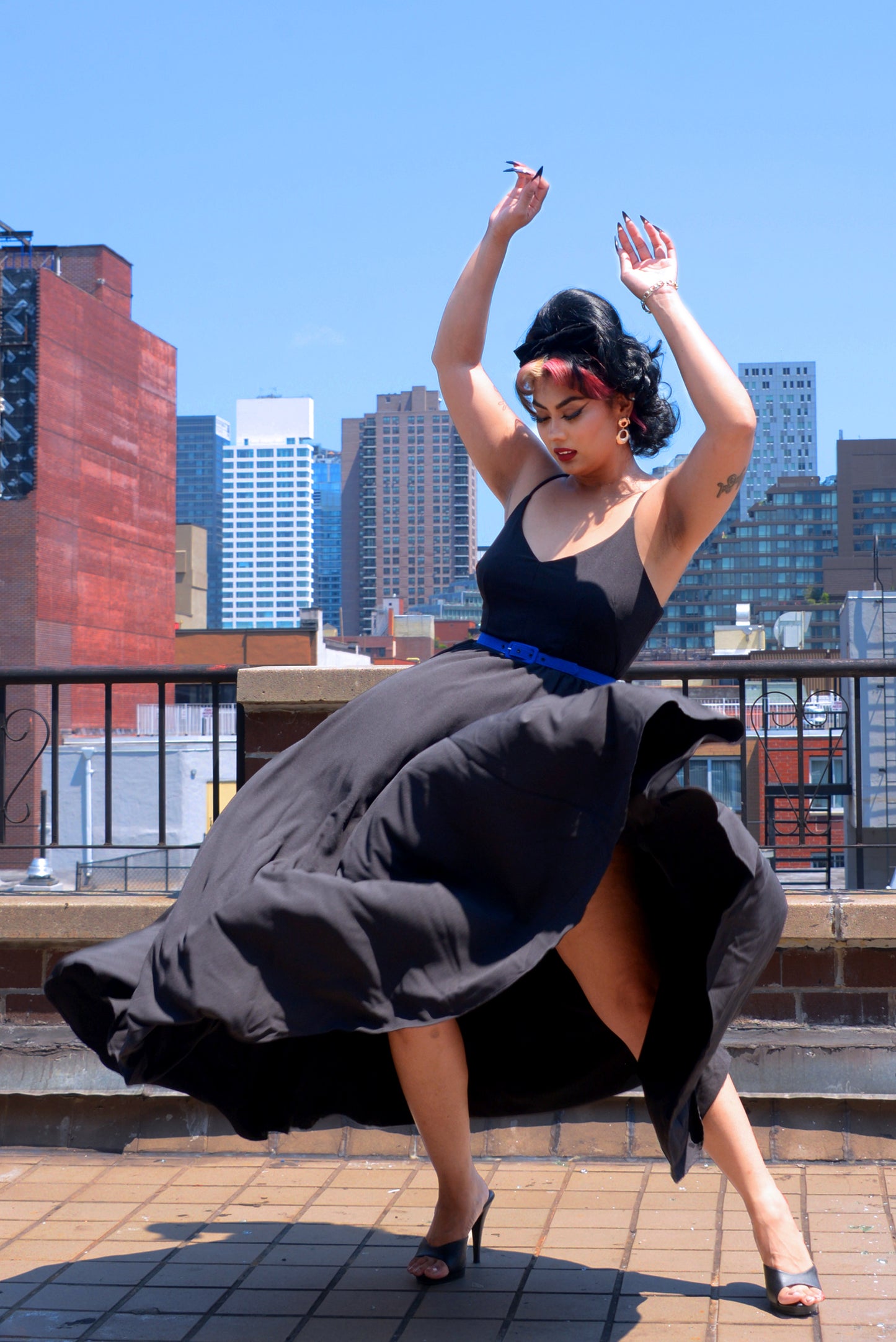 Coming Soon - Amalie Ballerina Daytime Maxi Gown in Solid Black | Pinup Couture