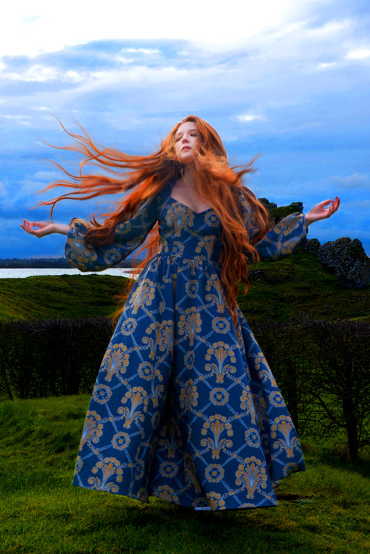 Final Sale - Lucrezia Maxi Gown in Take Me to Galway Crepe | Laura Byrnes & Hope Johnstun