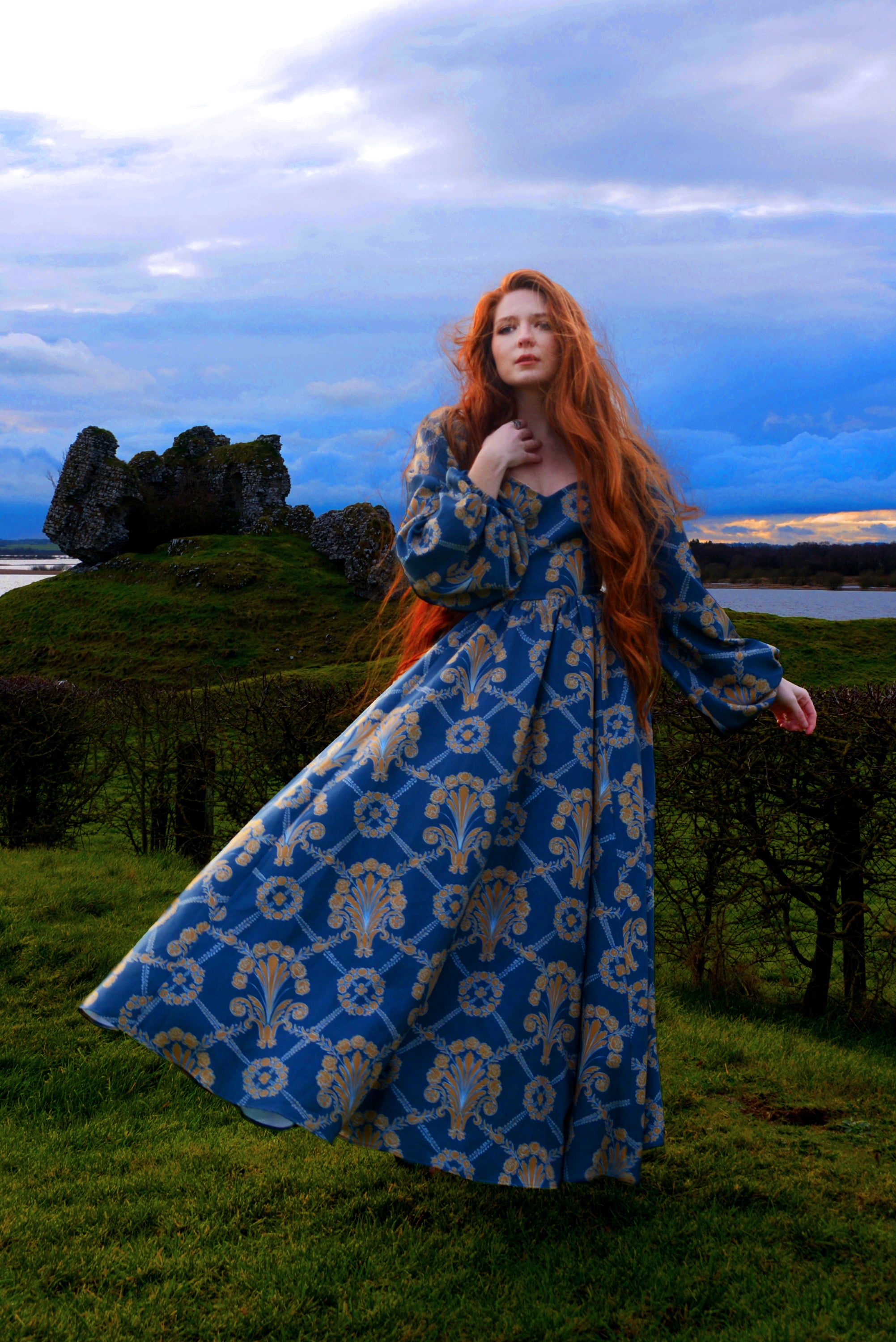 Lucrezia Maxi Gown in Take Me to Galway Crepe | Laura Byrnes