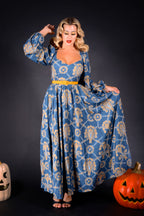 Lucrezia Maxi Gown in Take Me to Galway Crepe | Laura Byrnes