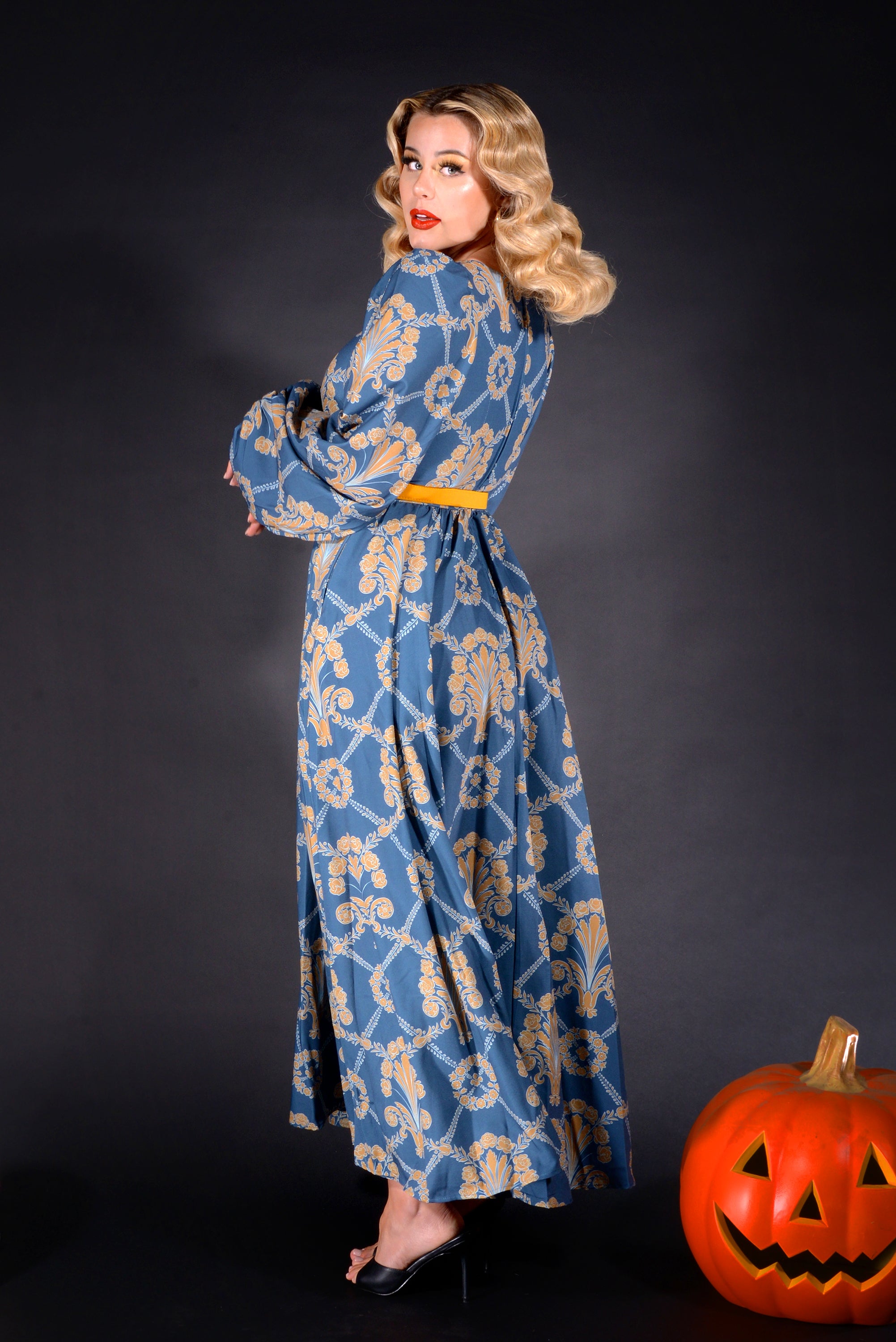 Lucrezia Maxi Gown in Take Me to Galway Crepe | Laura Byrnes