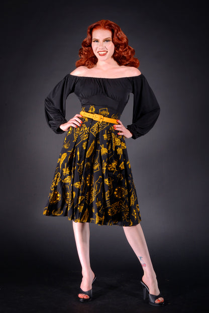 OYS -  Final Sale - Long Jun Skirt in Stregheria Sateen | Laura Byrnes & Hope Johnstun