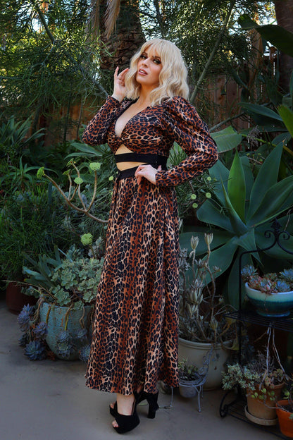 Luna 40s Crop Top in Leopard Crepe | Laura Byrnes Design - pinupgirlclothing.com