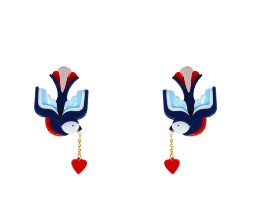 Lovebird Earrings in Acrylic - pinupgirlclothing.com