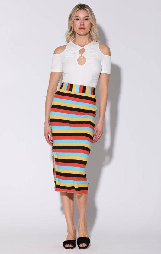 Annika Knit Skirt in Mod Stripe | Walter Baker