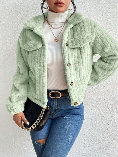 London Hot Fuzzy Button Up Jacket | 9 Colors