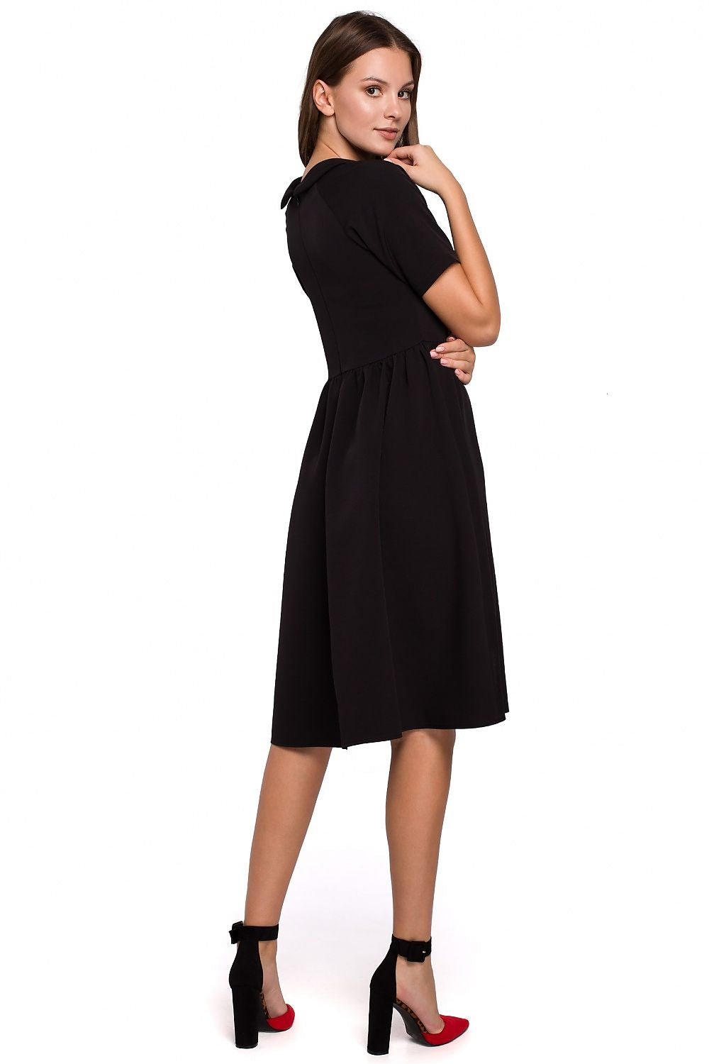 Sabrina Boat Neck Daydress in Solid Black | Makover