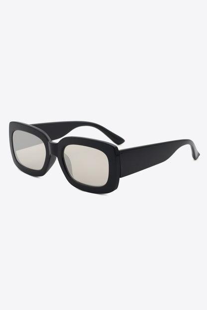 Blocks and Boundaries Polycarbonate Rectangle Sunglasses in Pink and Black