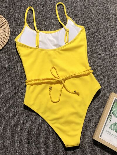 Annie Ribbed Tie Waist One-Piece Swimsuit | 4 Colors