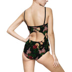 Devon Dark Bella Roses Strappy One-piece Swimsuit