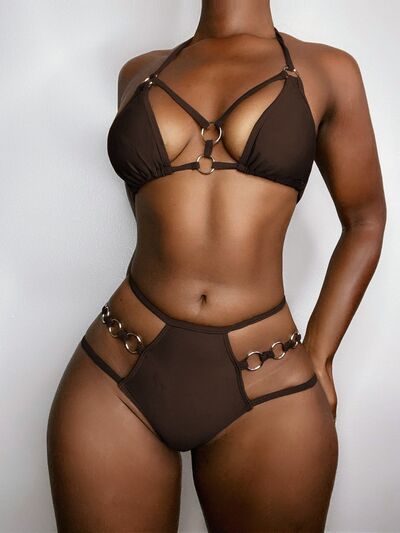 Wakanda Scratch Cutout Neck Two-Piece Bikini Set | 5 Colors