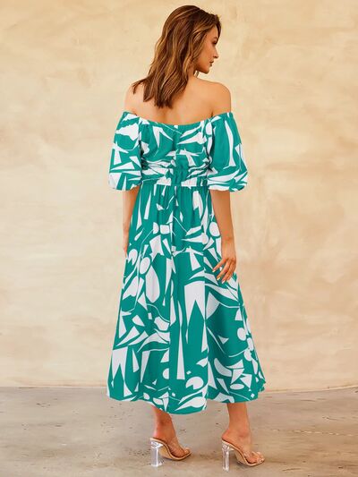 Peggy Printed Off-Shoulder Balloon Sleeve Dress | 4 Colors