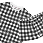 TGIF Sleepover PJs in Badass Black Gingham Tee & Pajama Shorts-Set