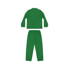 Pajama Game in Green Hotel Hexagon Satin 2 Piece Button Up PJ Set