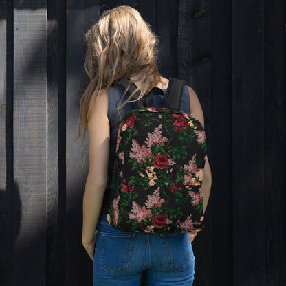 Emma Take On The Day Medium Backpack in Dark Bella Roses | Pinup Couture Relaxed