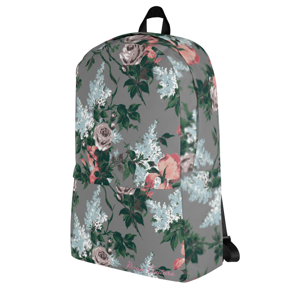 Emma Take on the Day Medium Backpack in Grey Bella Roses