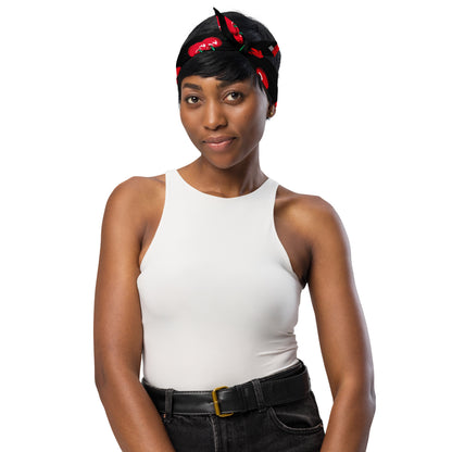 Cyndi Black Coffee Cherry Girl Bandana | Pinup Couture Relaxed