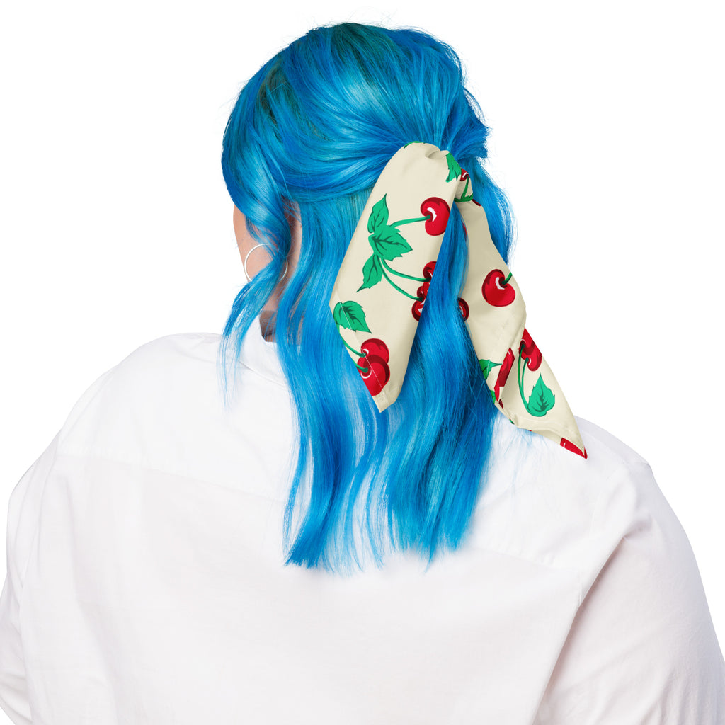 Cyndi Antique Ivory Cherry Girl Bandana Scarf