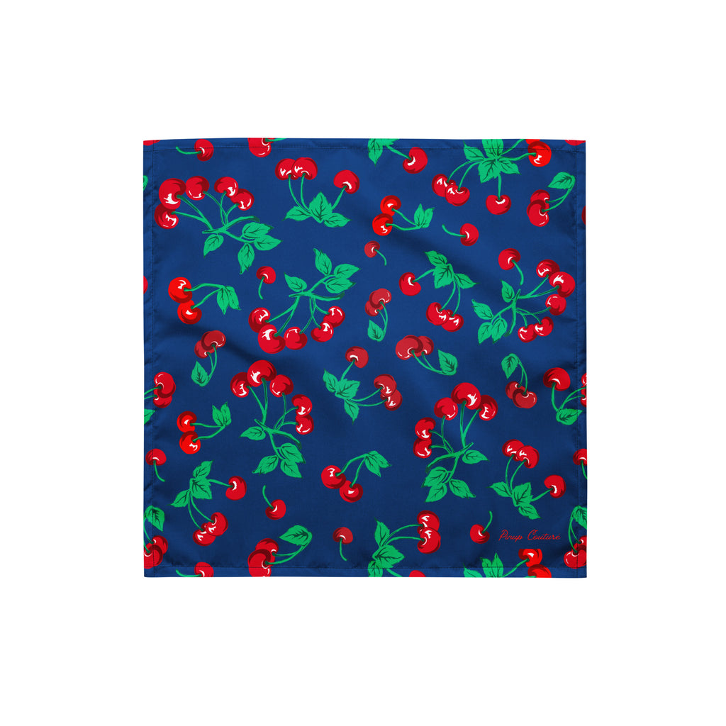 Cyndi Dark Blue Cherry Girl Bandana