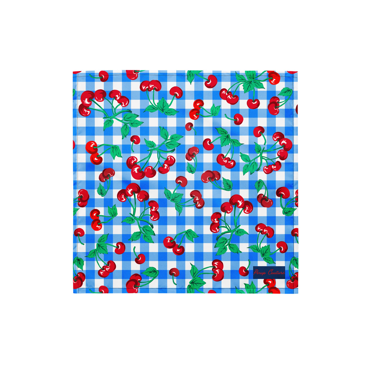 Cyndi Blue Gingham Cherry Girl All Bandana