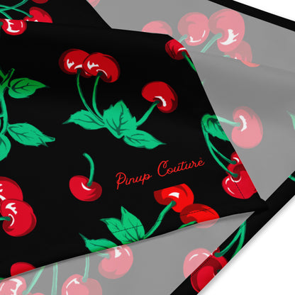 Cyndi Black Coffee Cherry Girl Bandana | Pinup Couture Relaxed