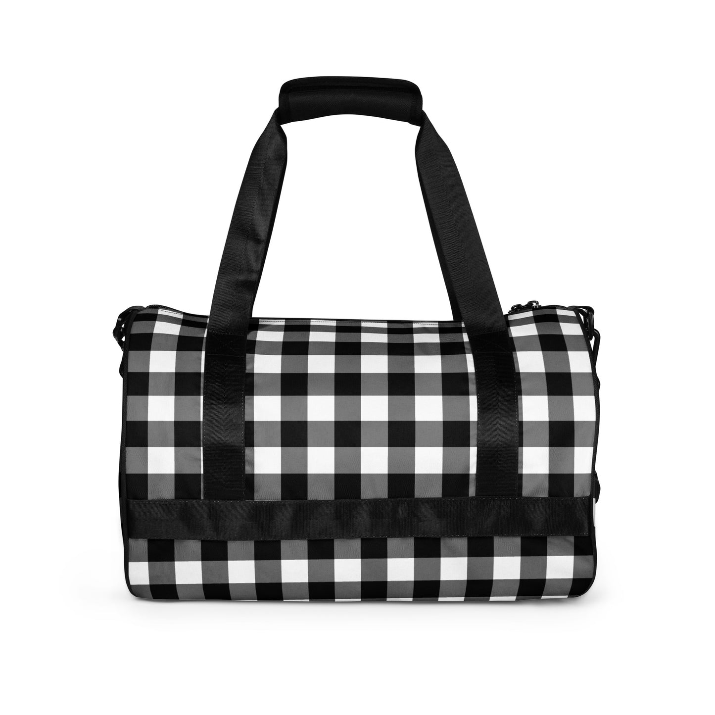 Badass Black Gingham Gym Duffle Workout Bag | Pinup Couture Relaxed